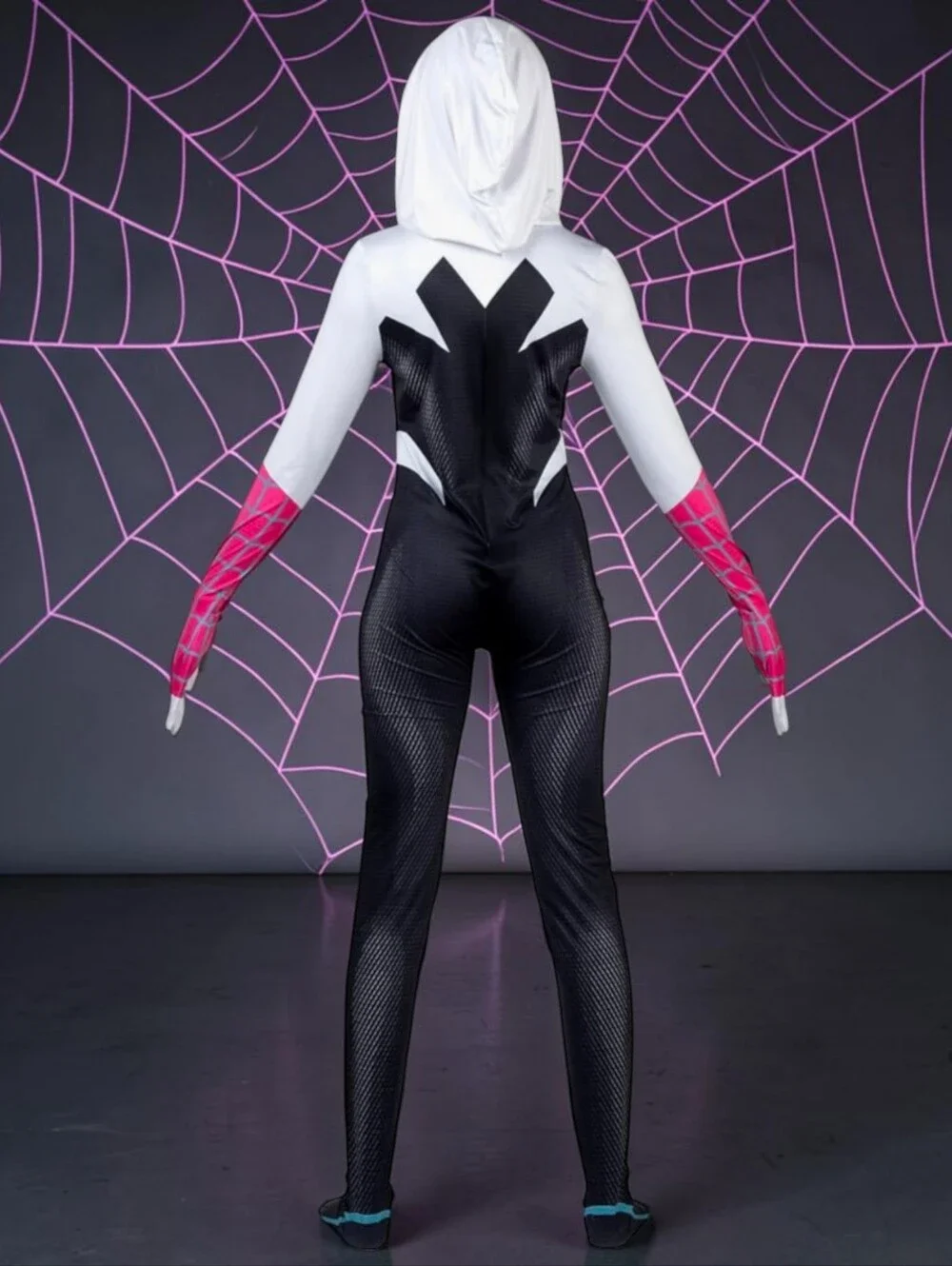 Adult Spider-Gwen Zentai Halloween Cosplay Suit by JAZWARES, XS